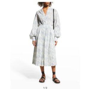 Dawei Studios Blouson-Sleeve Midi Dress